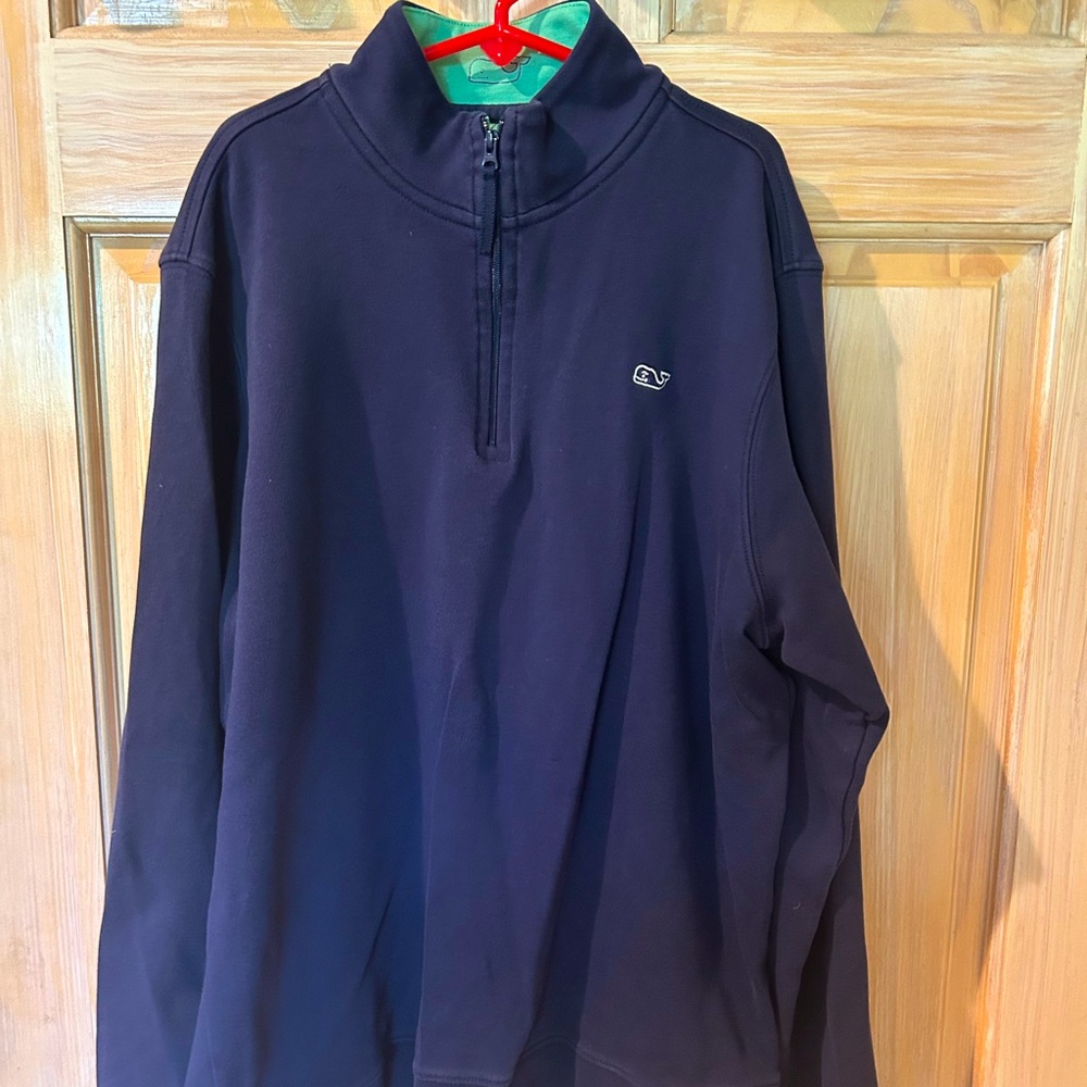 Vineyard Vines Boys' Saltwater Quarter-Zip 100% Pima Cotton blue XL